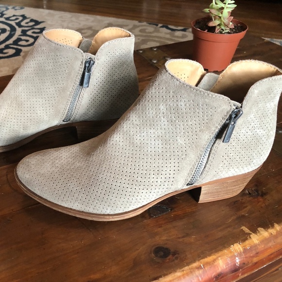 Lucky Brand Shoes - HOST PICK! Lucky Brand Perforated Tan Heel Booties